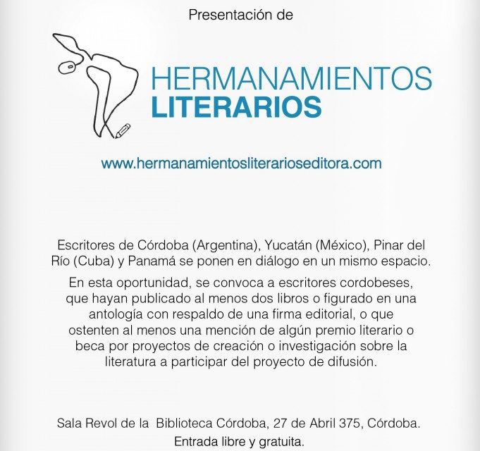 Hermanamientos Literarios: Convocatoria a escritores cordobeses