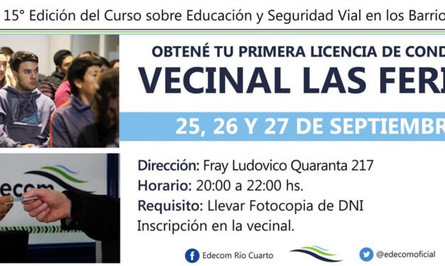 Se dicta el curso obtener la Licencia de Conducir en la Vecinal Las Ferias