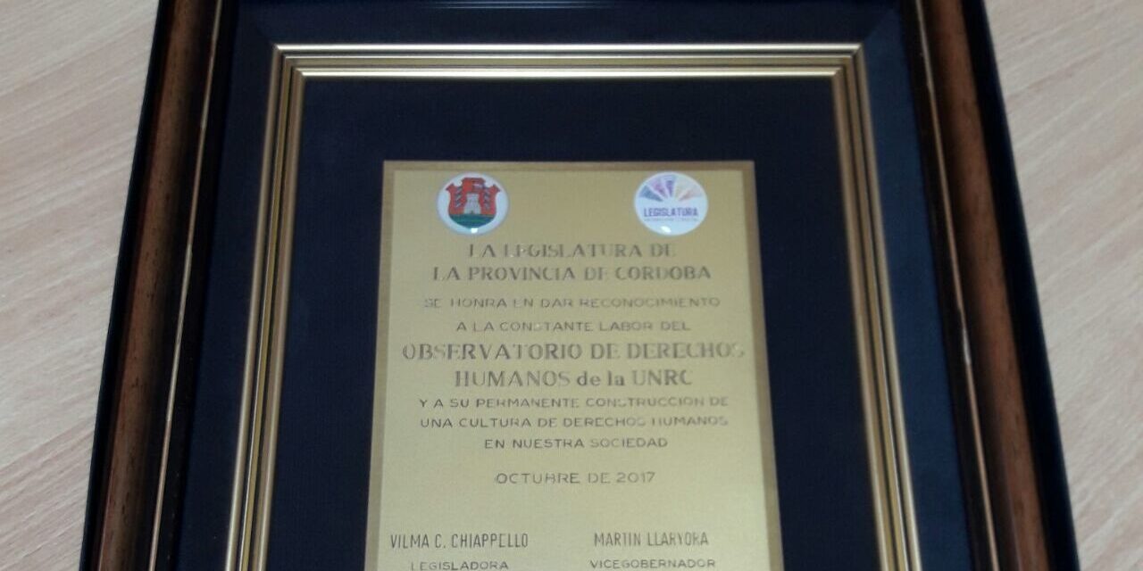 La Legislatura provincial destacó al Observatorio de Derechos Humanos