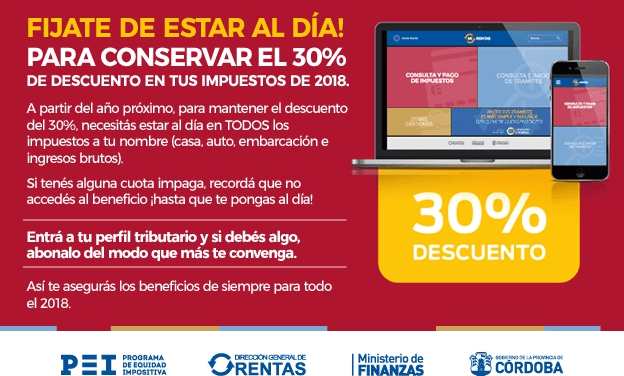 Últimos días para acceder al beneficio 2018 de Rentas