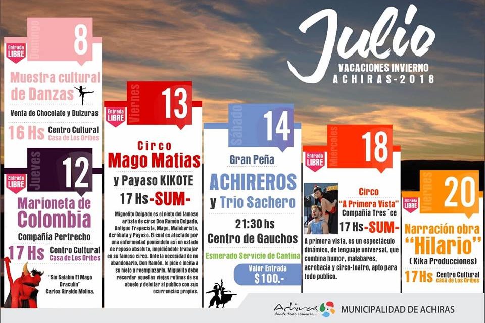 Achiras lanzó su programación cultural para las vacaciones de invierno