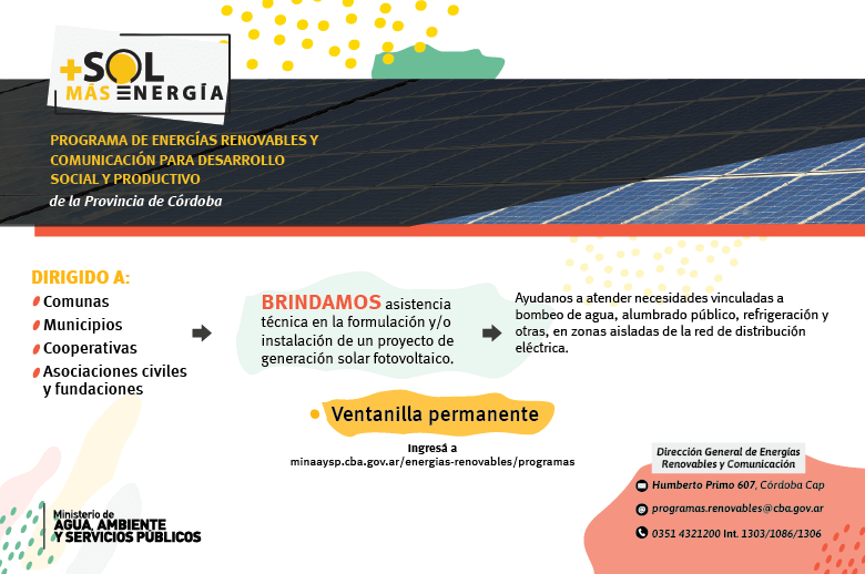 Energías renovables para el desarrollo social y productivo