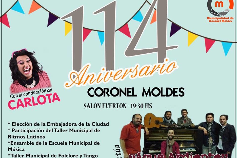 Coronel Moldes celebra su 114° aniversario