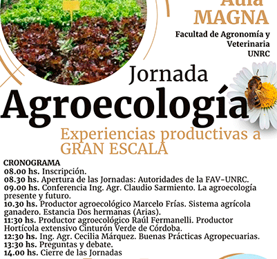 Se realizará una jornada sobre agroecología a gran escala