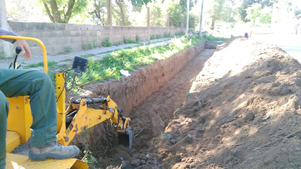 Sampacho: comenzó la obra de Desagües Pluviales