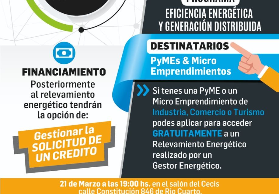 Hoy se presenta el Programa “Eficiencia Energética y Generación Distribuida”
