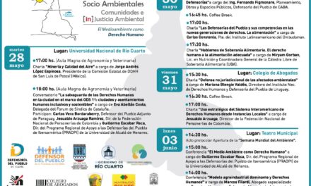 Se desarrollarán las Jornadas Socio Ambientales en la UNRC