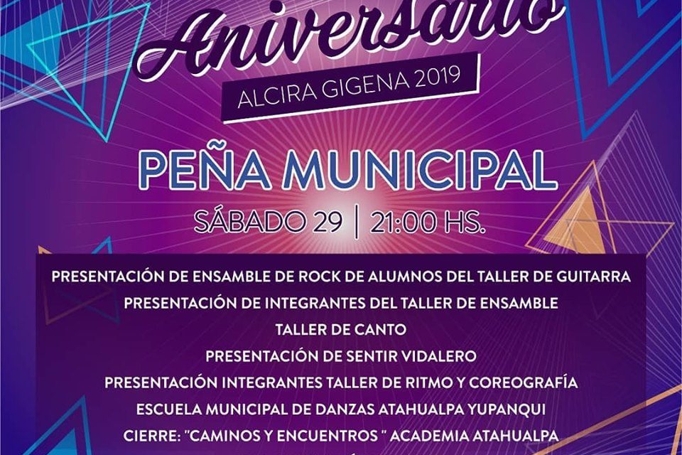 Alcira Gigena celebra su 108° aniversario