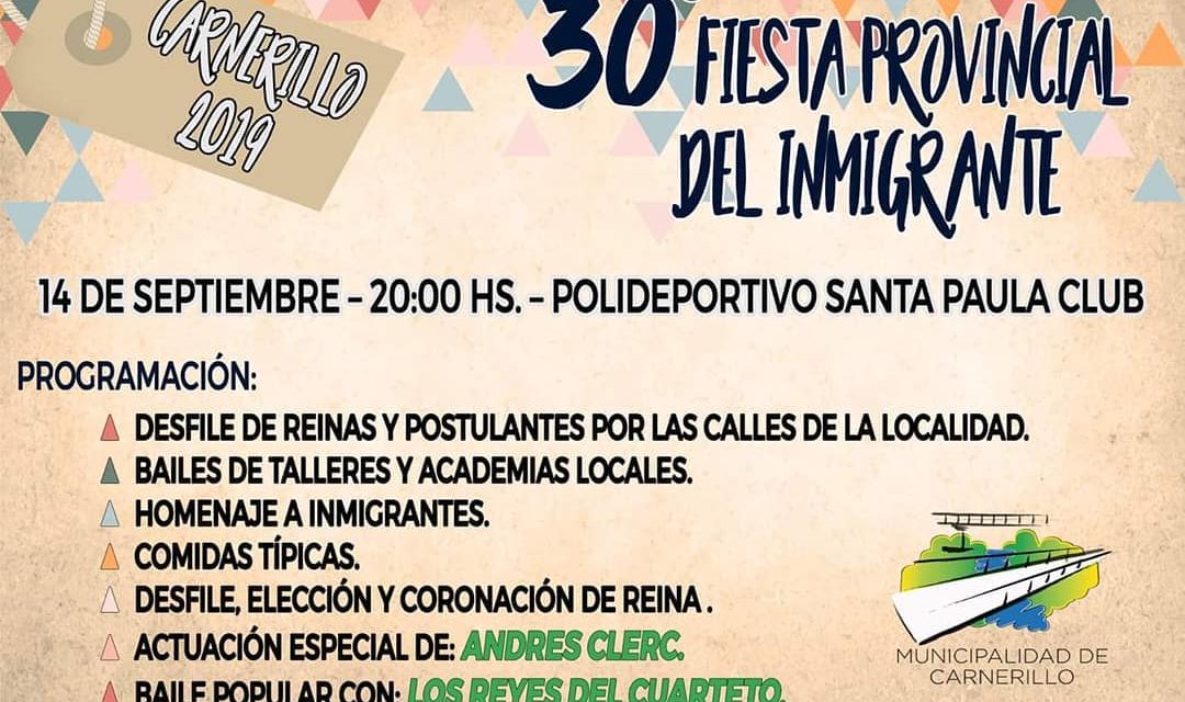 Carnerillo: 30° Fiesta Provincial del Inmigrante