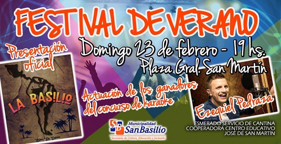 Se realizará el Festival de Verano en San Basilio