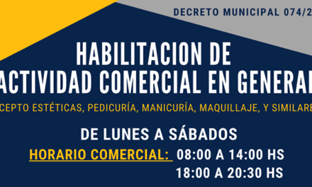 Se habilitó la actividad comercial en Villa Huidobro