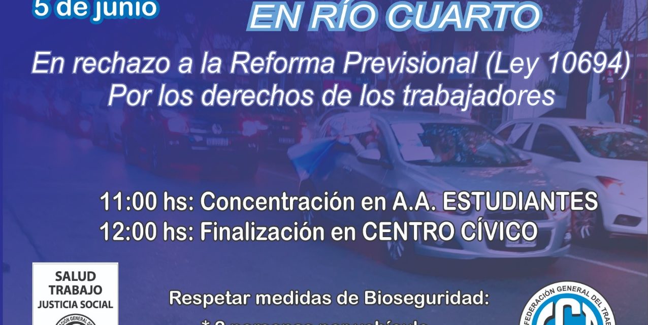 La CGT convoca a una caravana contra la reforma jubilatoria
