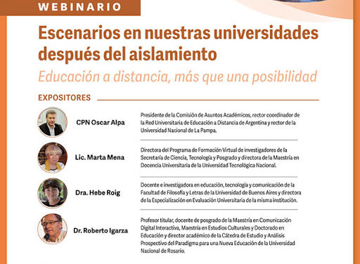 Seminario acerca de escenarios de educación a distancia después del aislamiento