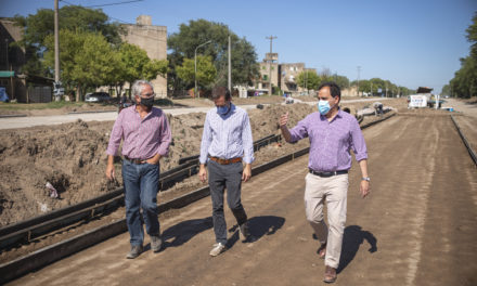 El intendente Llamosas recorrió el avance de obra en el Boulevard Buteler