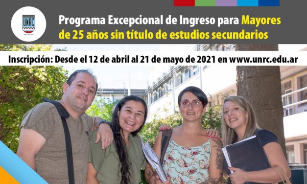 La UNRC preinscribe por Internet a mayores de 25 años sin título secundario