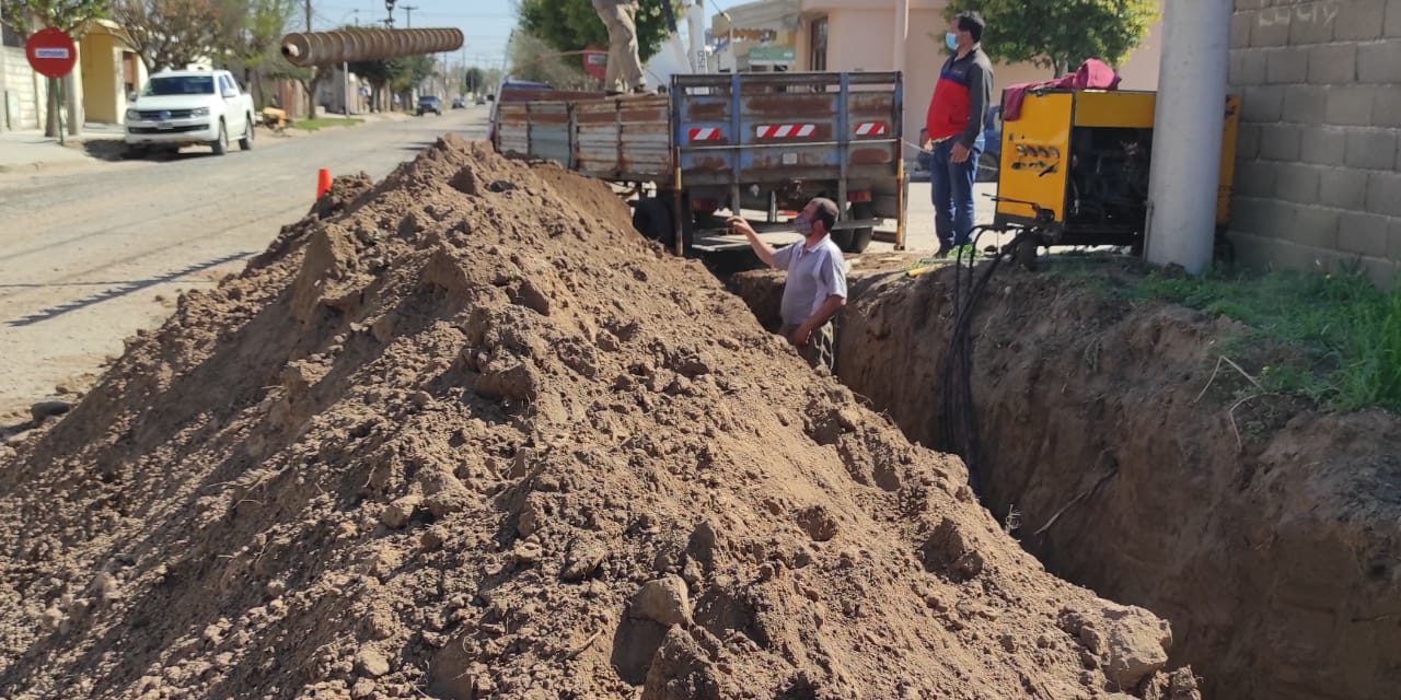 Sampacho: avanza la obra de la red de agua potable