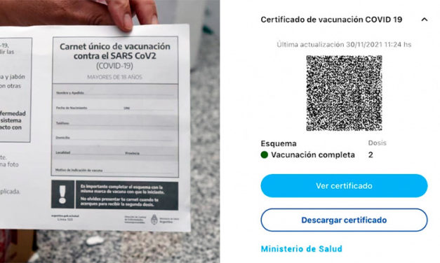 Habilitan la descarga del certificado digital de vacunación