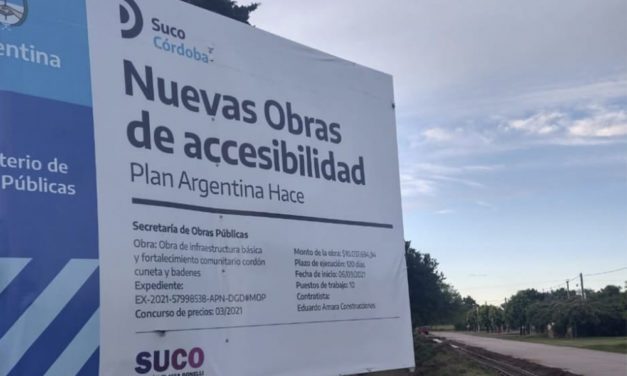 Suco: avanza la obra de cordón cuneta y badenes