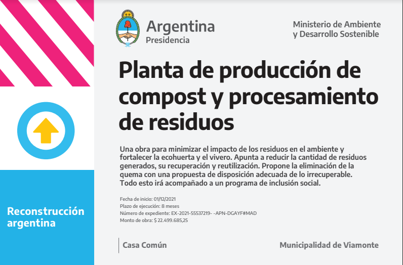 Viamonte construirá una planta de procesamiento de residuos