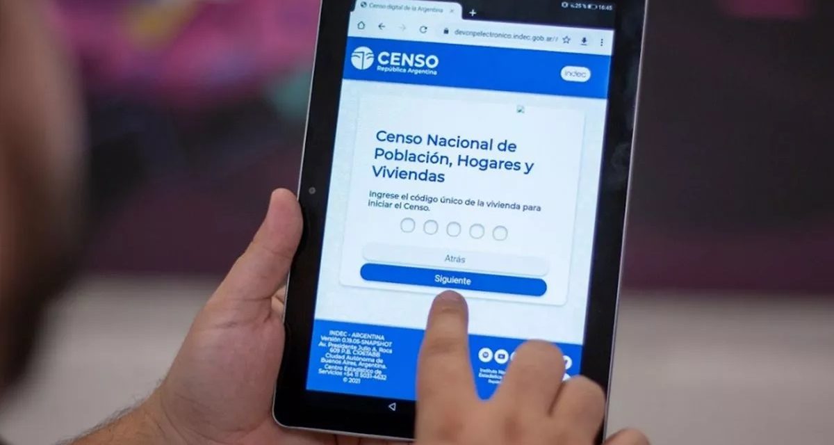Desde el miércoles, se podrá responder digitalmente el Censo Nacional 2022