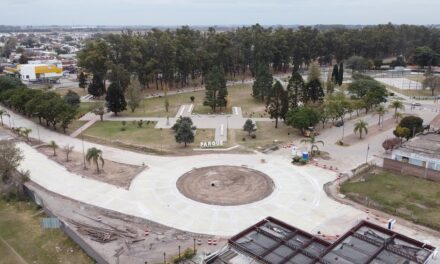 Villa María: finalizó el hormigonado de la rotonda en el acceso norte a la ciudad