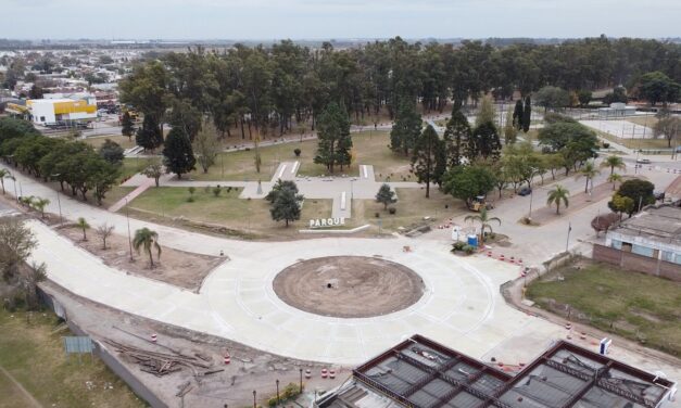 Villa María: finalizó el hormigonado de la rotonda en el acceso norte a la ciudad