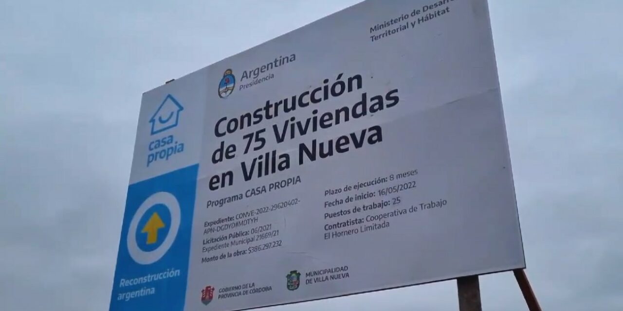 Villa Nueva: comenzó la construcción de 75 Viviendas