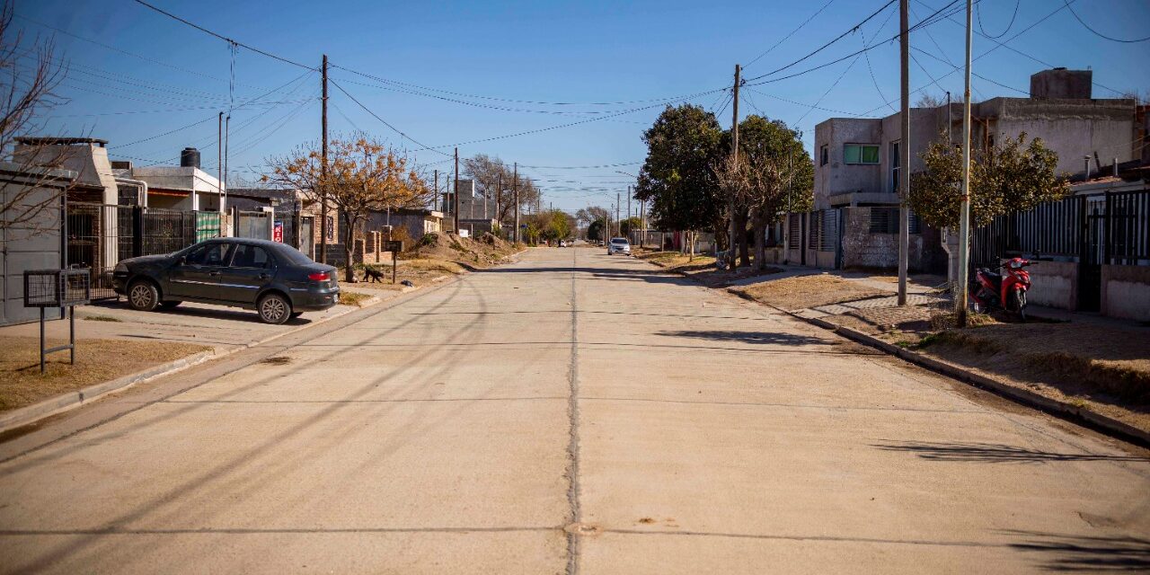 Río Cuarto: se completan los trabajos de pavimentación en barrio Alberdi