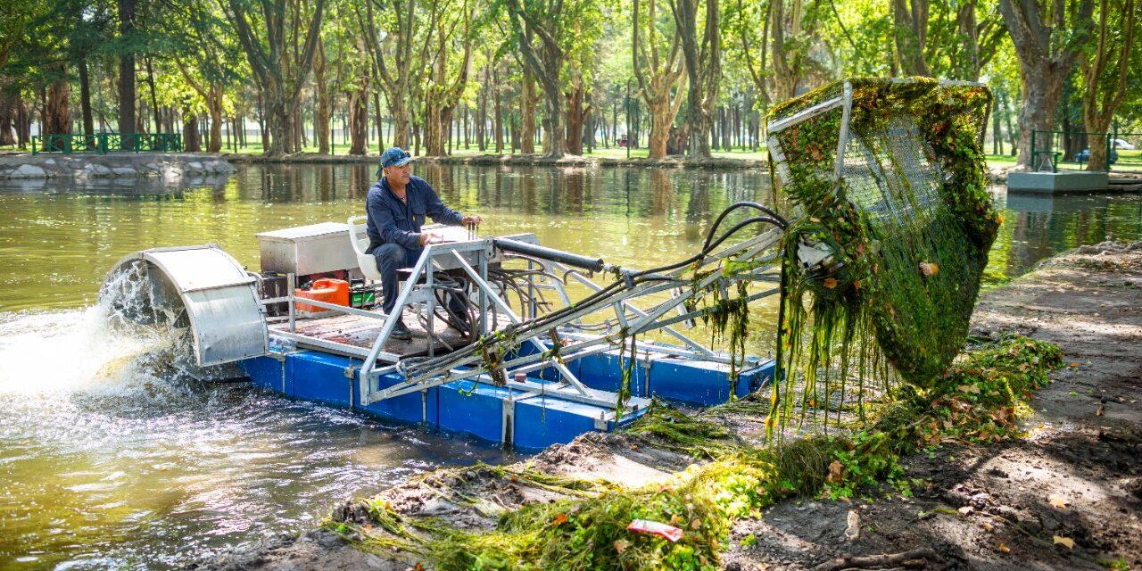 Río Cuarto: avanzan las tareas de mantenimiento en el Parque Sarmiento