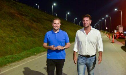 Villa María: habilitaron el nuevo sistema lumínico en los accesos a la ciudad desde la autopista