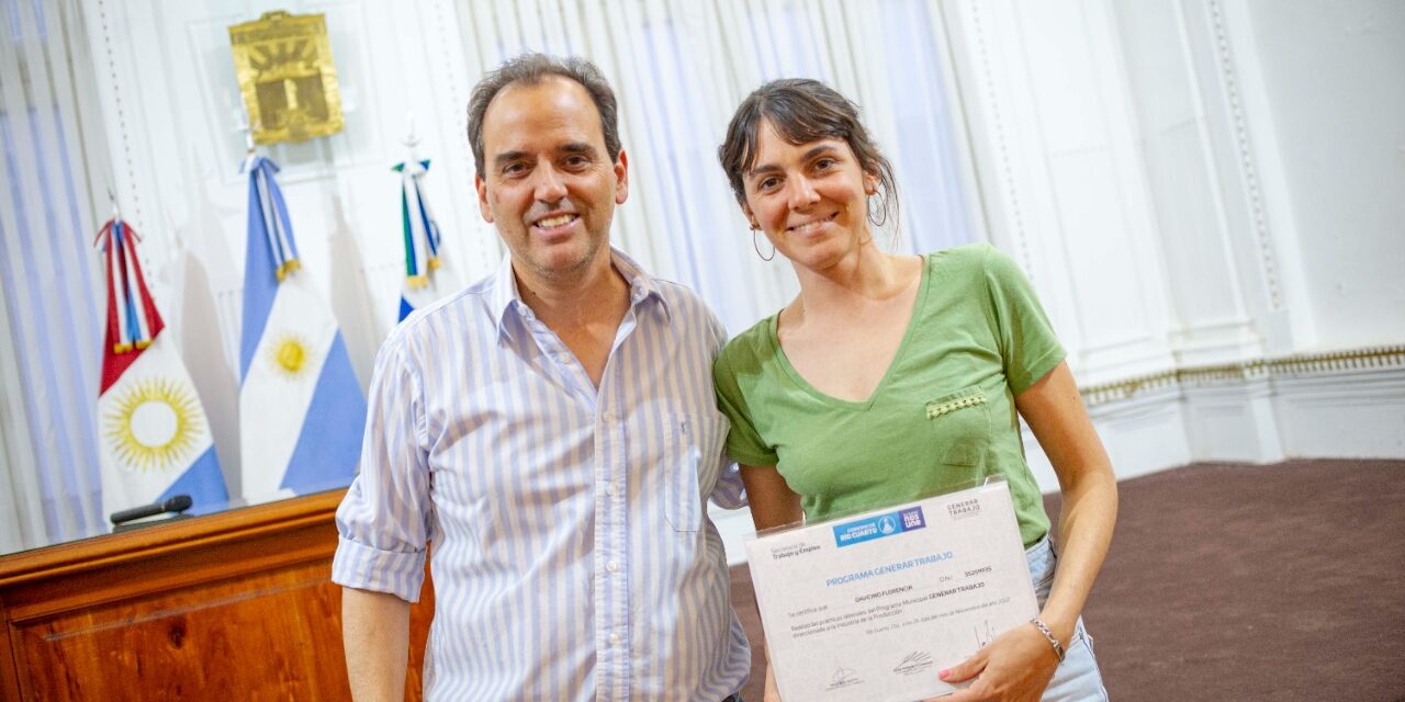 Generar Trabajo: se entregaron los certificados a los beneficiarios