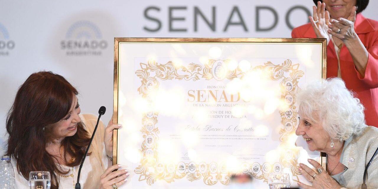 Homenaje a Abuelas en el Senado: la dictadura «disciplinó a la sociedad»