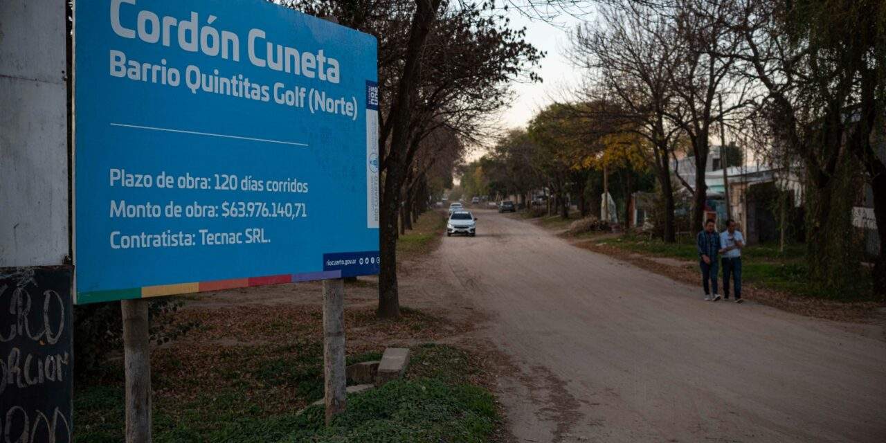 Río Cuarto: avanzan las obras en el barrio Quintitas Golf