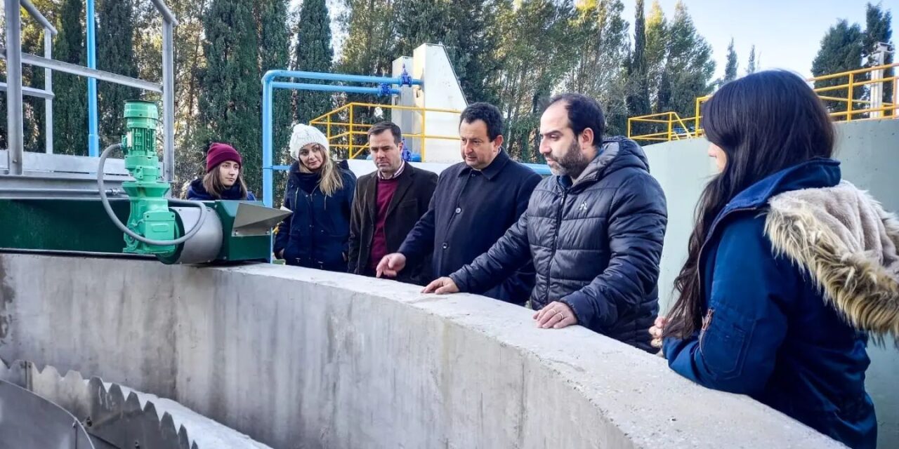 Carnerillo: la provincia inspeccionó la obra de la planta de tratamiento de efluentes cloacales