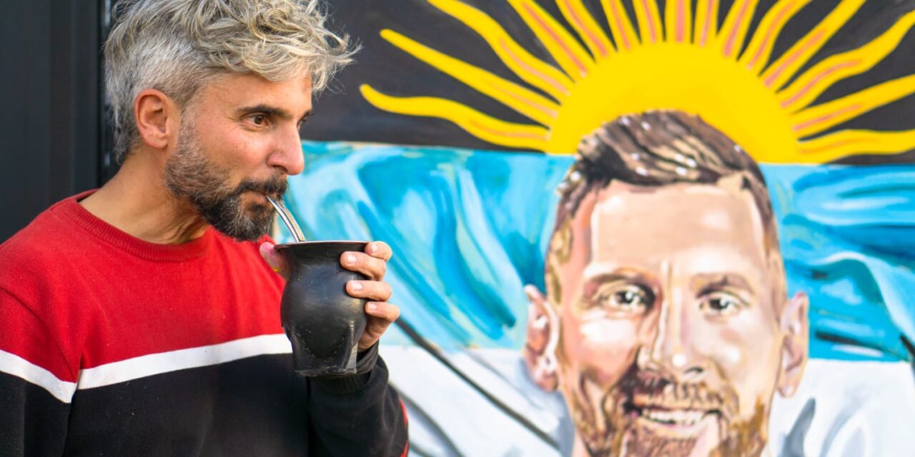 Gastón Liberto retrató a Leo Messi con los colores del Inter