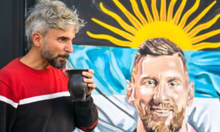Gastón Liberto retrató a Leo Messi con los colores del Inter