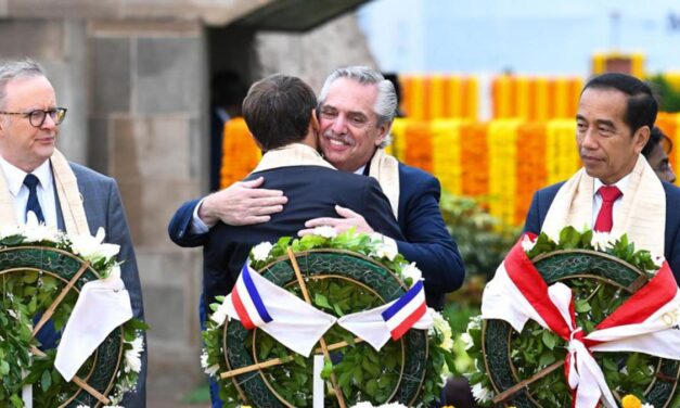 Alberto Fernández junto a líderes del G20