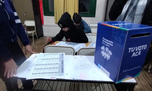 Río Cuarto: Elecciones del presupuesto participativo joven en las escuelas