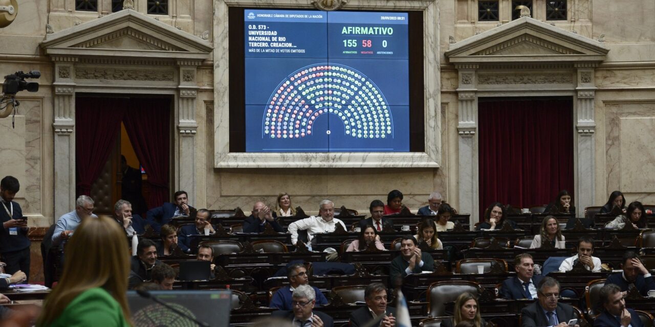 Diputados aprobó la creación de la Universidad Nacional de Río Tercero