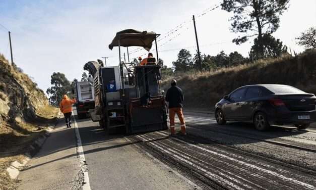 Repavimentan la ruta que une Villa General Belgrano con Los Reartes