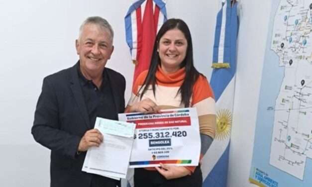 Bengolea recibió aportes del gobierno provincial para ampliar la red de gas natural