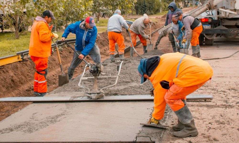 Río Tercero: continúa la obra de hormigonado en barrio El Libertador