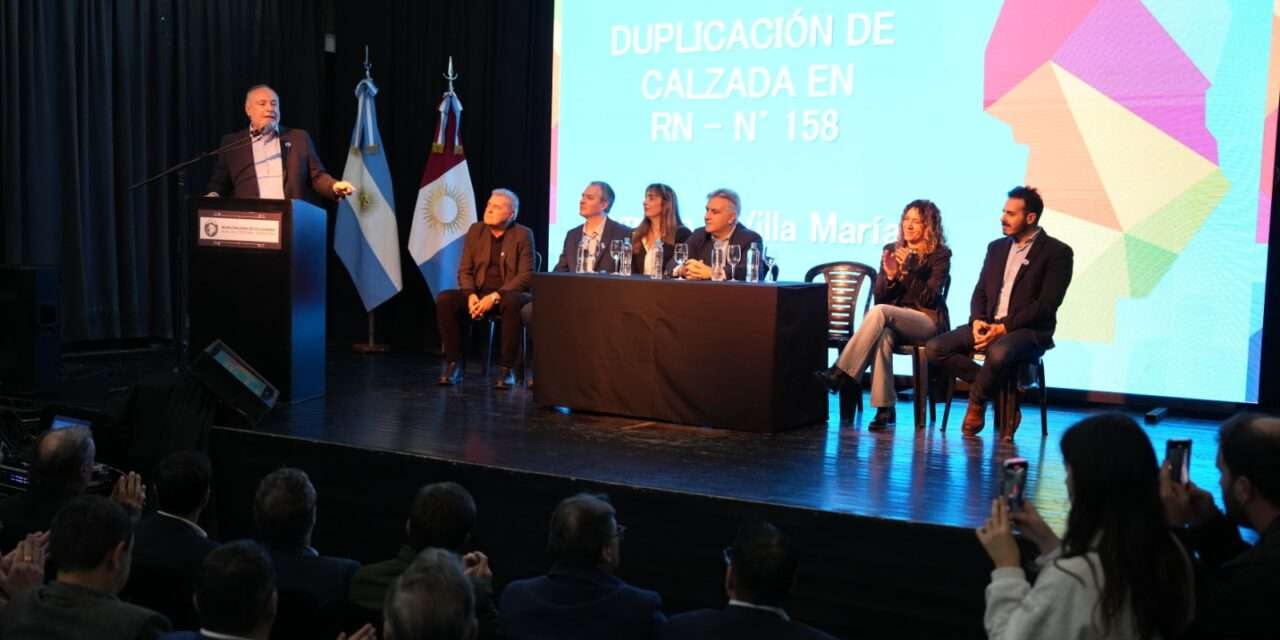 Llaryora y Accastello anunciaron la duplicación de calzada sobre la ruta 158 en el ingreso a Villa María