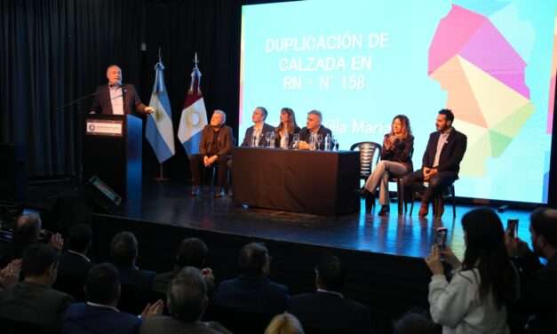 Llaryora y Accastello anunciaron la duplicación de calzada sobre la ruta 158 en el ingreso a Villa María