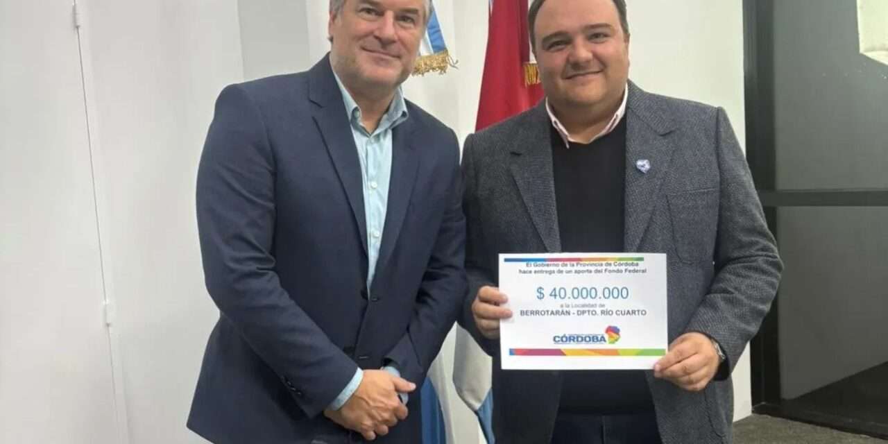 Berrotarán recibe aporte económico
