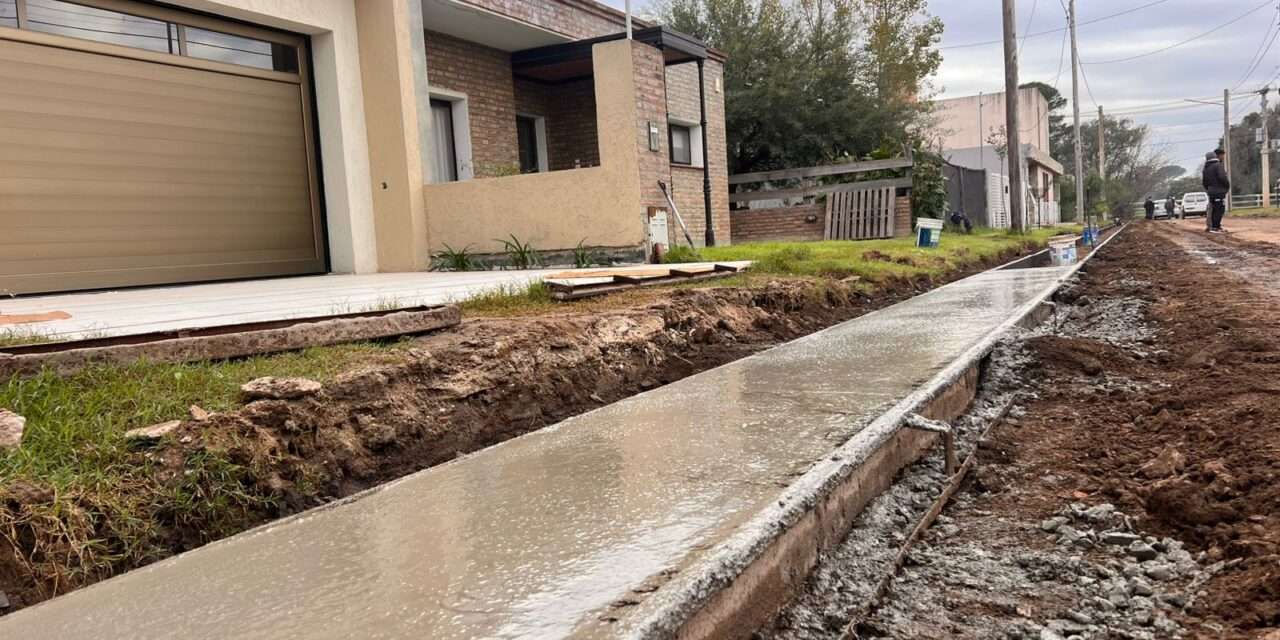 Villa Nueva: Comenzaron los trabajos de cordón cuneta en calle Lago Strobel en barrio Golf