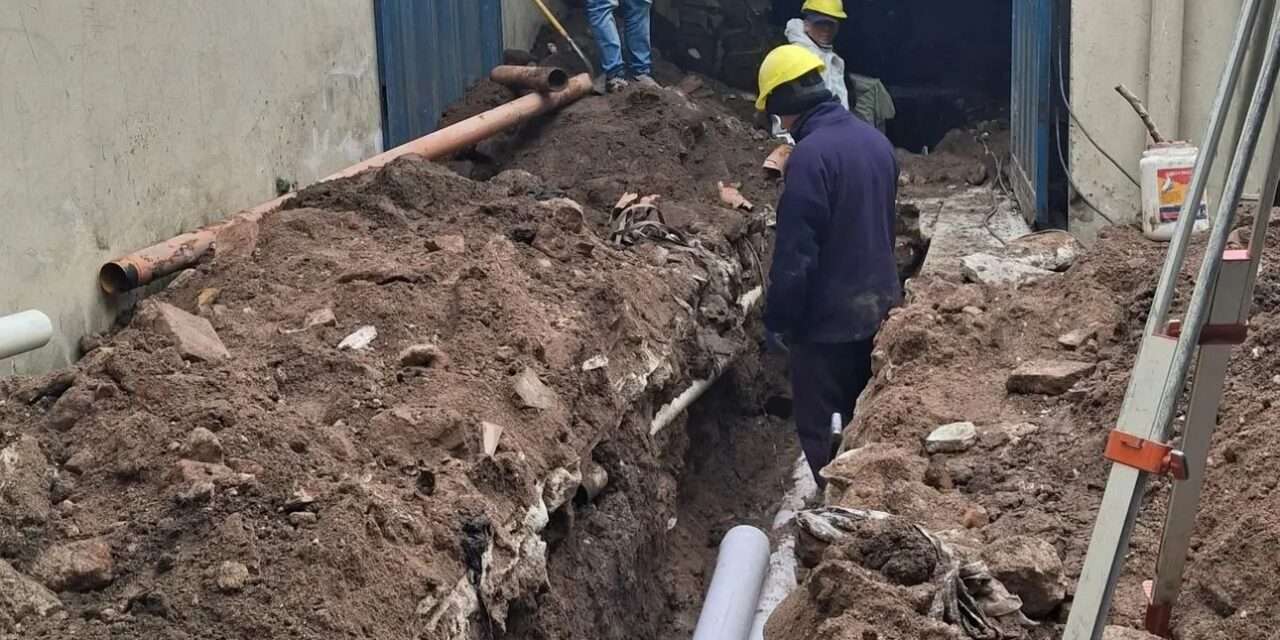 Obra de reacondicionamiento cloacal en la Unidad Departamental Río Cuarto