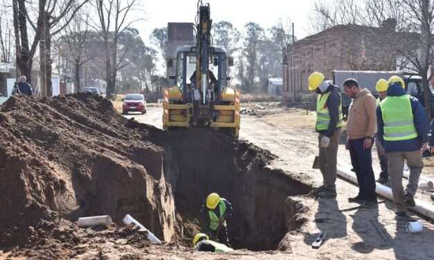 Avanza la obra de cloacas en el Barrio Centro de Vicuña Mackenna
