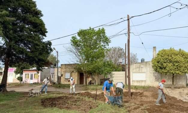 Villa Huidobro avanza con las obras de mejora en la Plazoleta Paola Quiroga