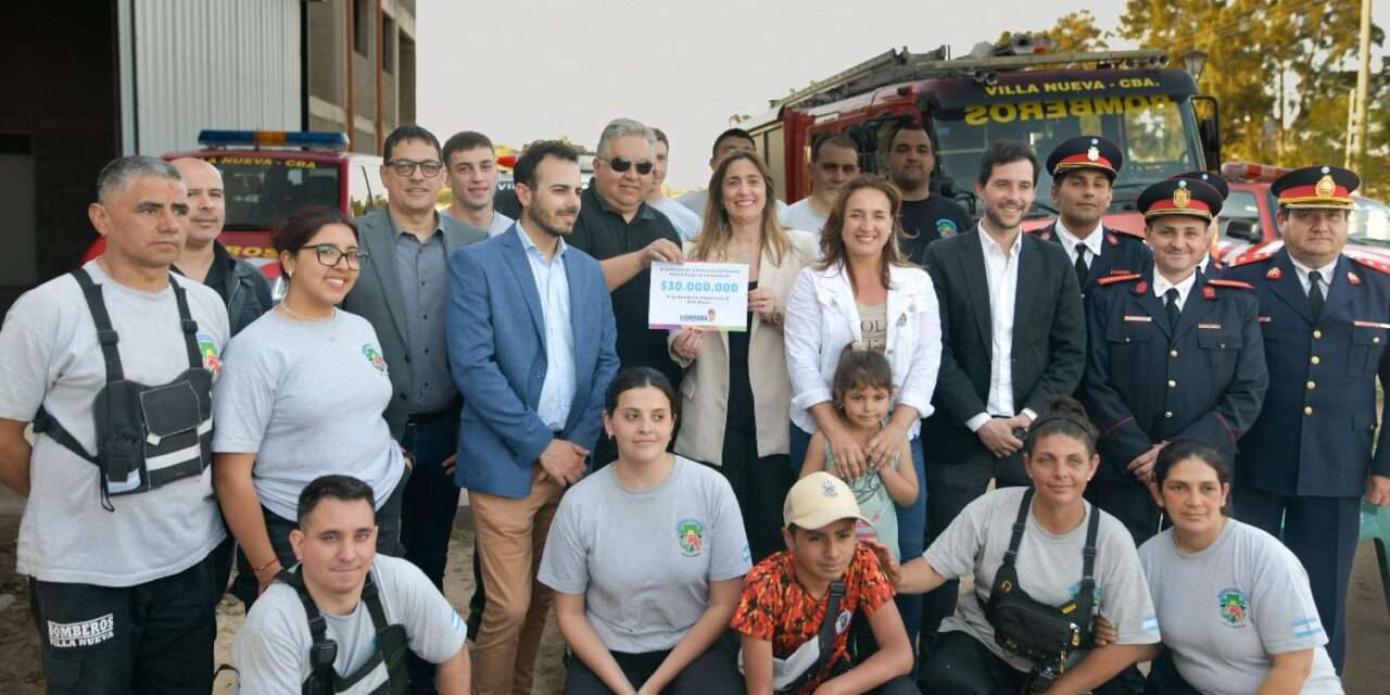 Myrian Prunotto entregó un aporte provincial a Bomberos de Villa Nueva